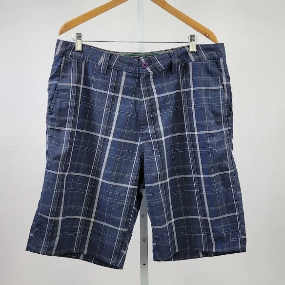 O'NEILL triumph flat front shorts charcoal blue Sz 36
